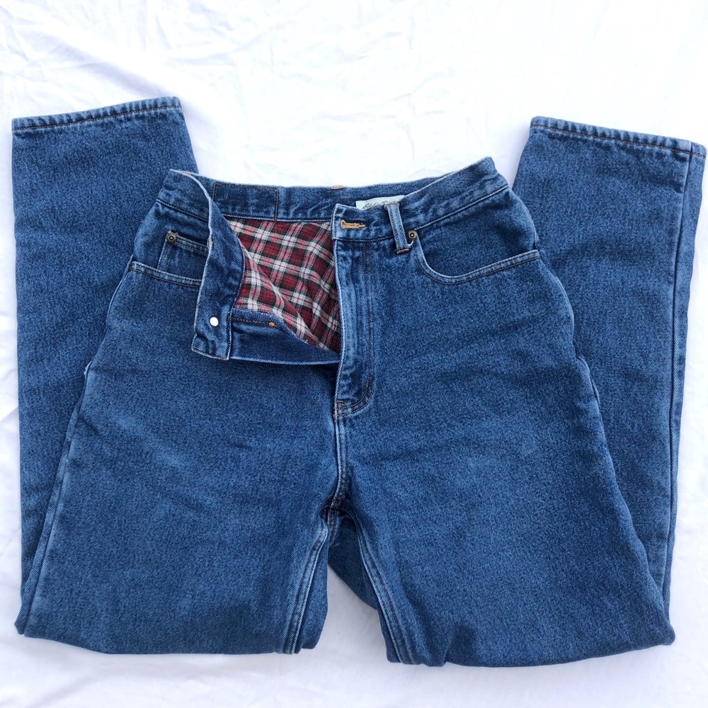 Eddie Bauer Flannel Lined Blue Jeans